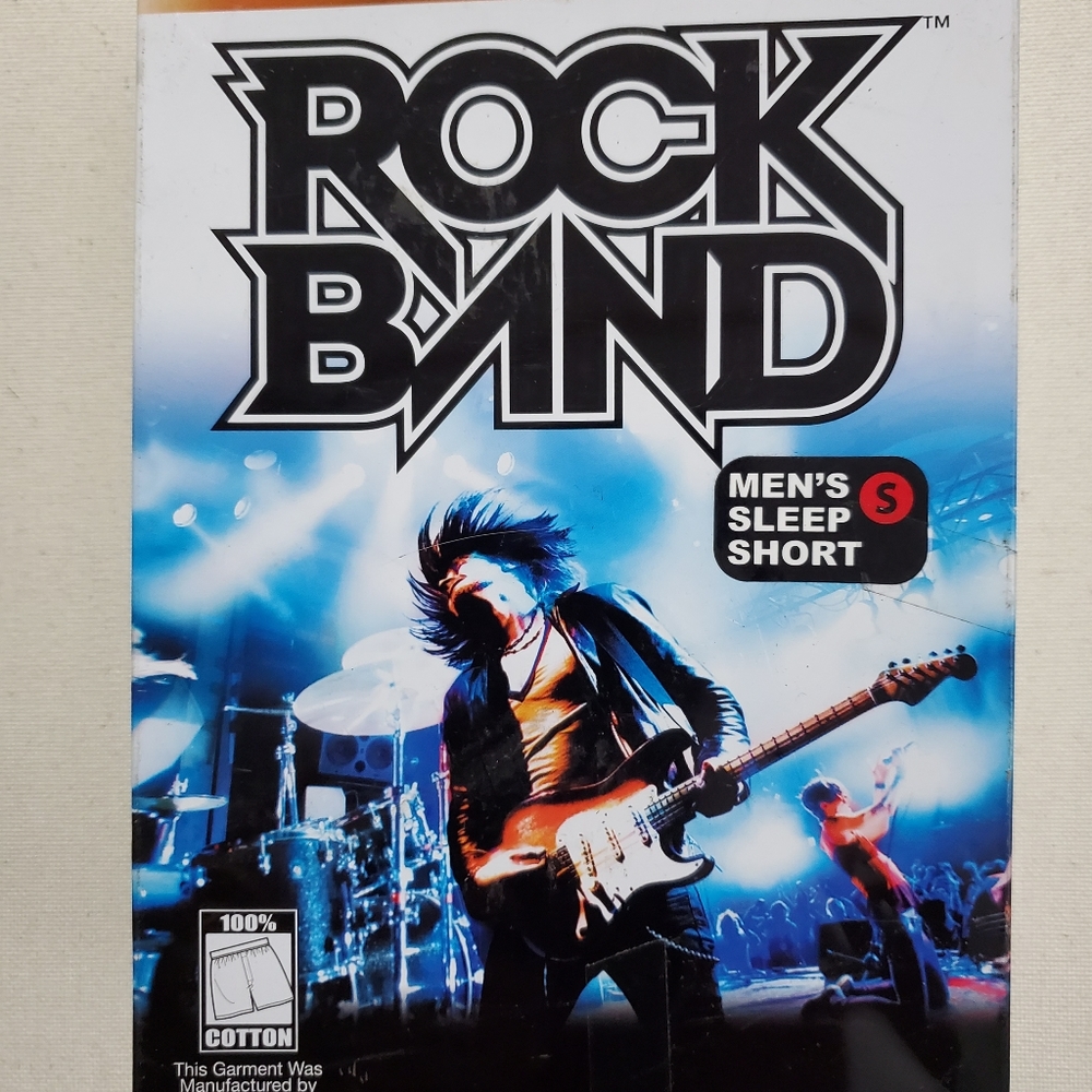 Rock Band Men's Sleep Short, Small in Metal Tin